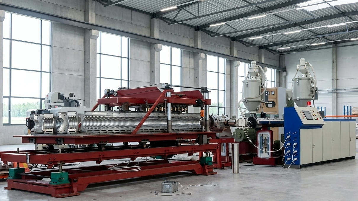 HDPE / PVC Double-Wall Corrugated Pipe Extrusion Line